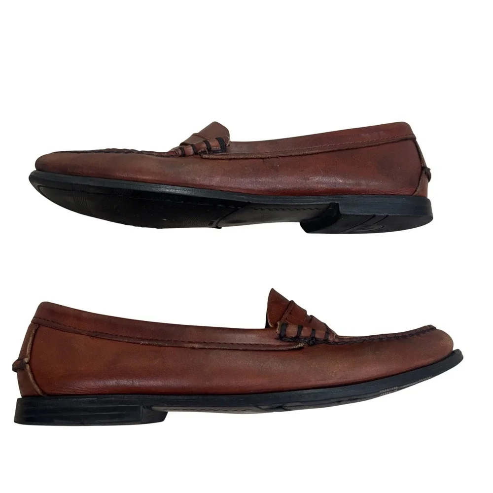 Sebago Classic Dan Brown Leather Penny Loafers Made in USA Womens 8.5 M